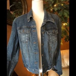 Cache Rhinestone Detail Denim Jean Jacket